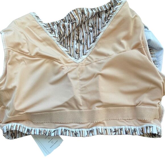 Mott 50 Clara Medium Crop Swim Top V-Neck UPF 50+ Short Sleeve Bamboo Forest Tan - Picture 4 of 11